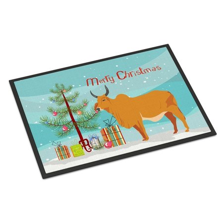 CAROLINES TREASURES Zebu Indicine Cow Christmas Indoor or Outdoor Mat, 24 x 36 in. BB9192JMAT